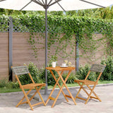 vidaXL 3-delige Bistroset poly rattan en massief hout zwart