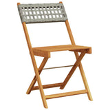 vidaXL 3-delige Bistroset poly rattan en massief hout zwart