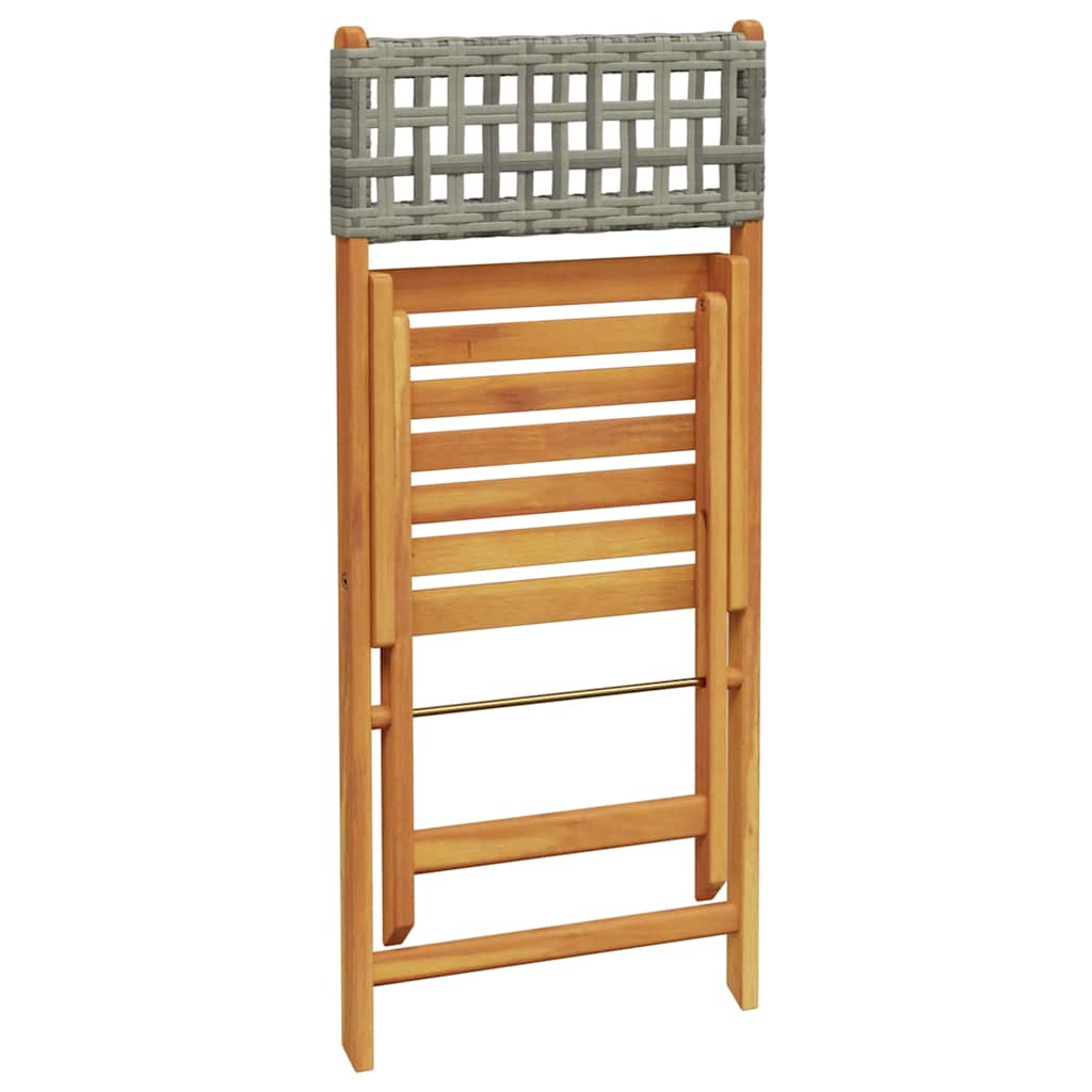 vidaXL 3-delige Bistroset poly rattan en massief hout zwart