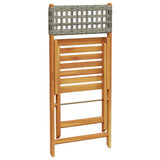 vidaXL 3-delige Bistroset poly rattan en massief hout zwart