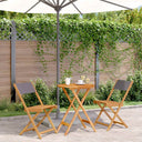 vidaXL 3-Piece Bistro Set Fabric and Solid Wood Cream