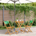 vidaXL 3-Piece Bistro Set Fabric and Solid Wood Cream