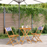 vidaXL 3-Piece Bistro Set Fabric and Solid Wood Cream