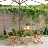 vidaXL 3-delige Bistroset poly rattan en massief hout zwart