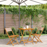 vidaXL 3-Piece Bistro Set Fabric and Solid Wood Cream