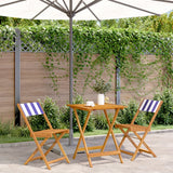 vidaXL 3-Piece Bistro Set Fabric and Solid Wood Cream