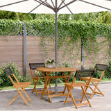 vidaXL 3-delige Bistroset poly rattan en massief hout zwart