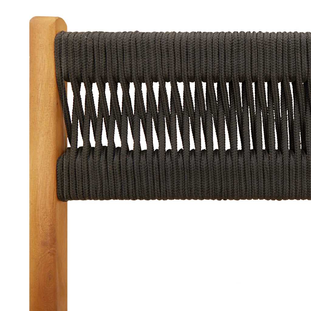 vidaXL 3-delige Bistroset polypropeen en massief hout zwart