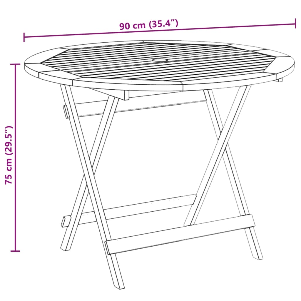 vidaXL 3-delige Bistroset polypropeen en massief hout zwart