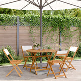 vidaXL 3-Piece Bistro Set Fabric and Solid Wood Cream