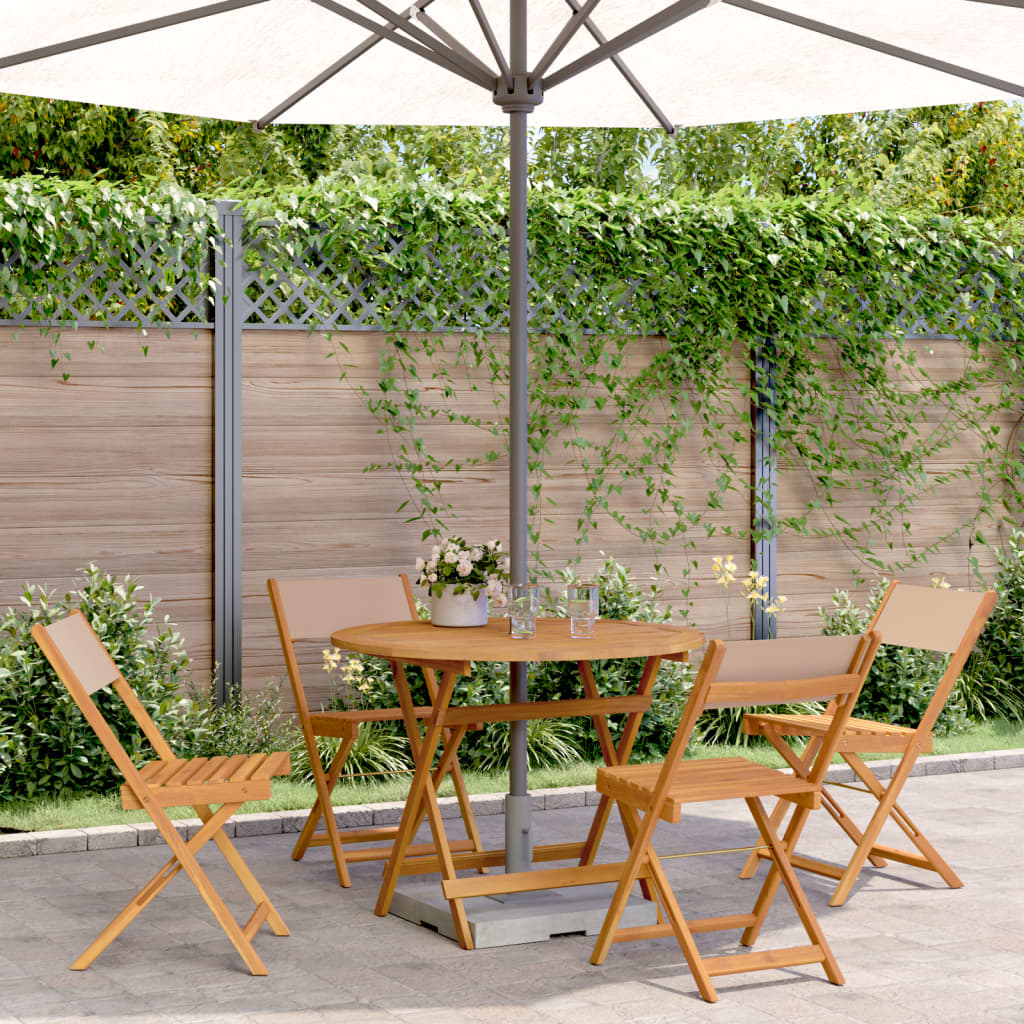 vidaXL 3-Piece Bistro Set Fabric and Solid Wood Cream