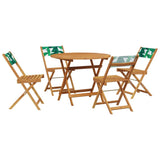 vidaXL 3-Piece Bistro Set Fabric and Solid Wood Cream
