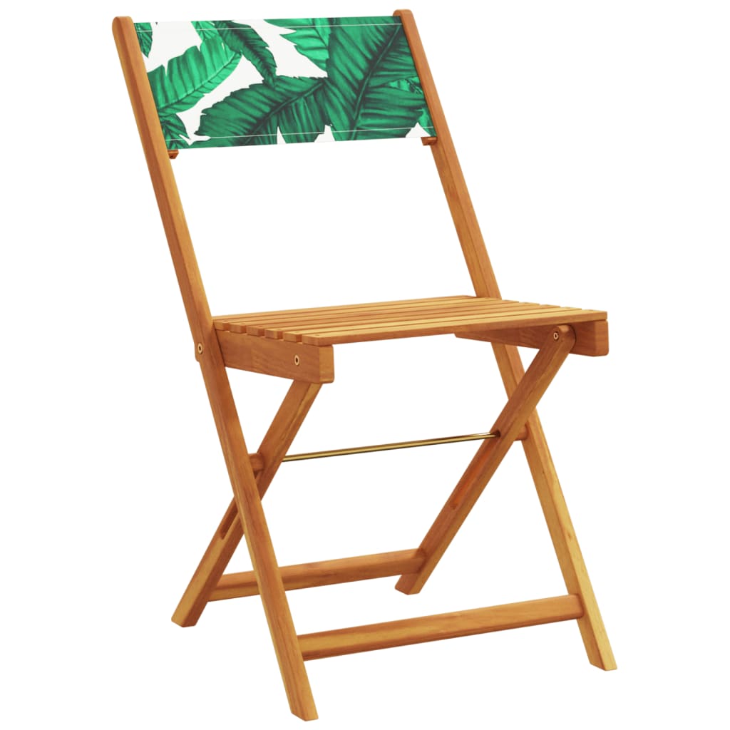 vidaXL 3-Piece Bistro Set Fabric and Solid Wood Cream