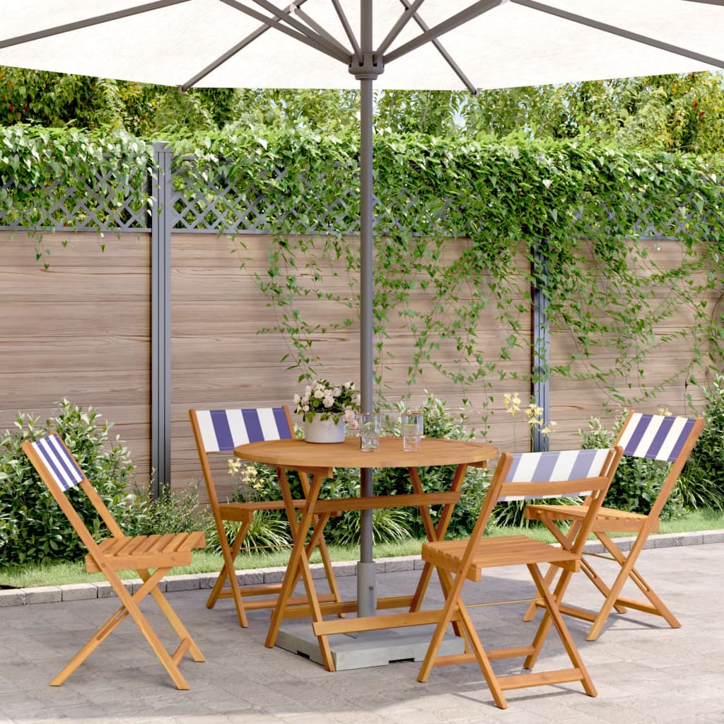 vidaXL 3-Piece Bistro Set Fabric and Solid Wood Cream