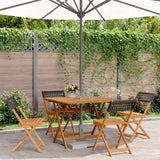 vidaXL 3-delige Bistroset poly rattan en massief hout zwart