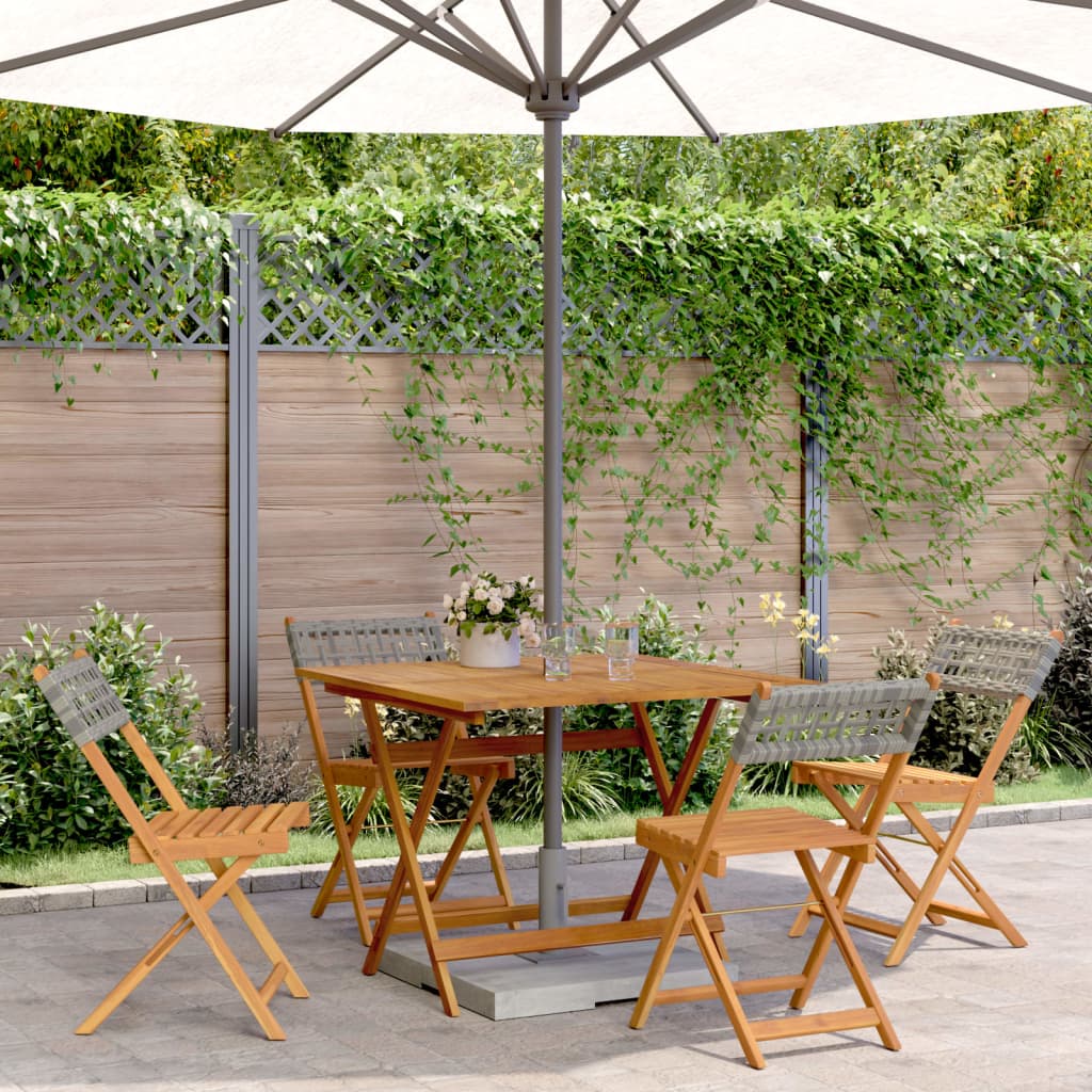 vidaXL 3-delige Bistroset poly rattan en massief hout zwart