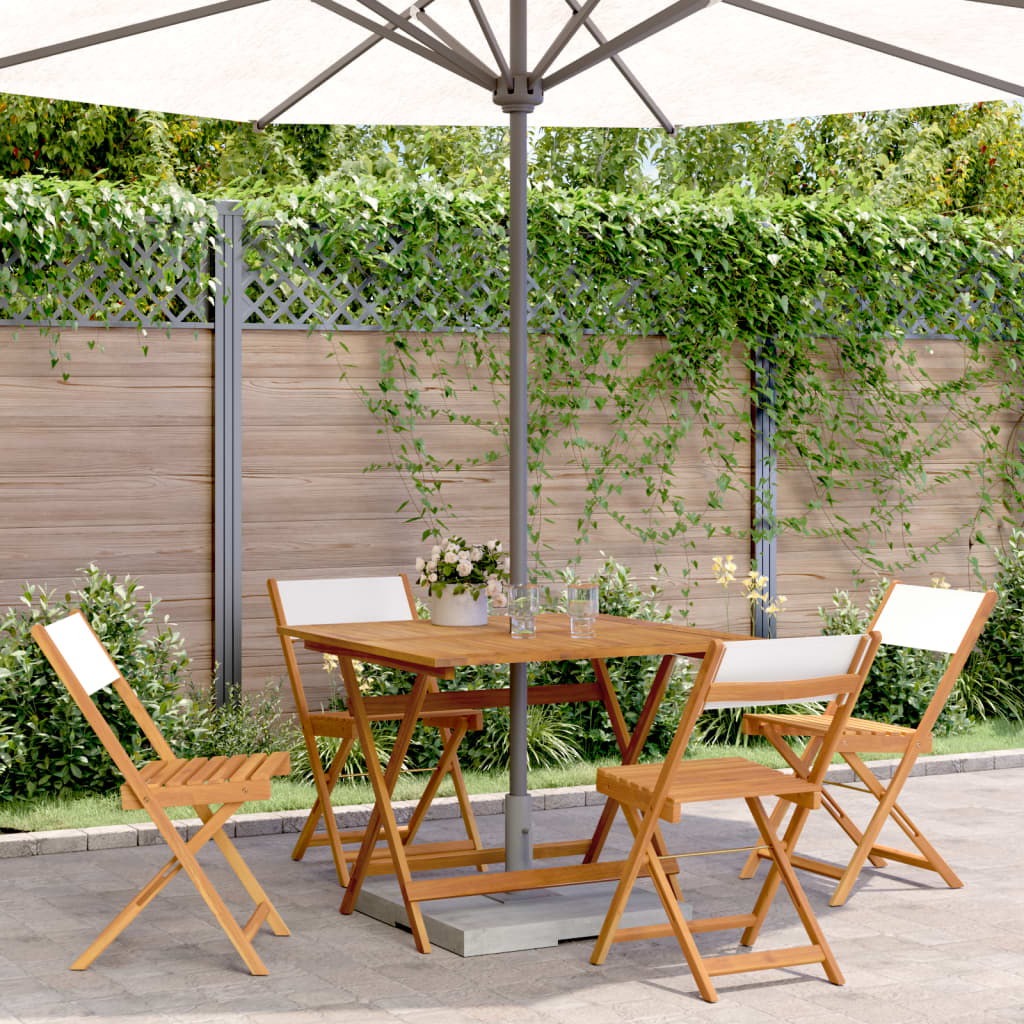 vidaXL 3-Piece Bistro Set Fabric and Solid Wood Cream
