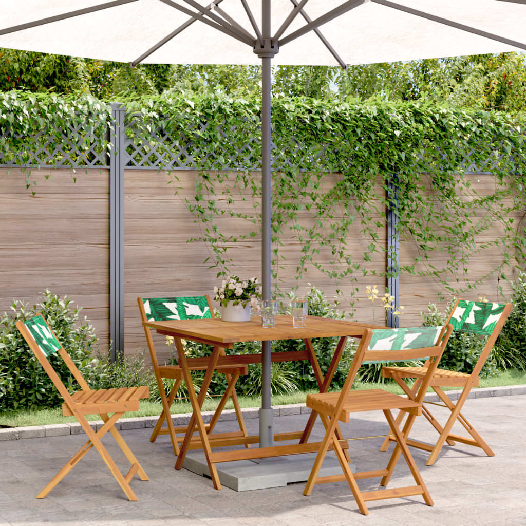vidaXL 3-Piece Bistro Set Fabric and Solid Wood Cream
