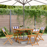 vidaXL 3-Piece Bistro Set Fabric and Solid Wood Cream