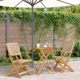 vidaXL 3-delige Bistroset poly rattan en massief hout zwart
