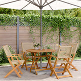 vidaXL 3-delige Bistroset poly rattan en massief hout zwart