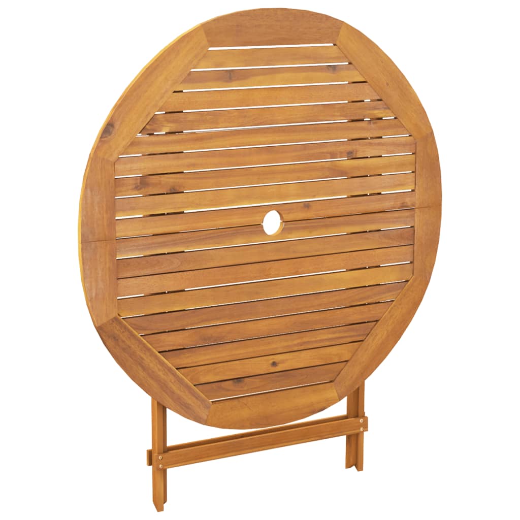 vidaXL 3-delige Bistroset polypropeen en massief hout zwart