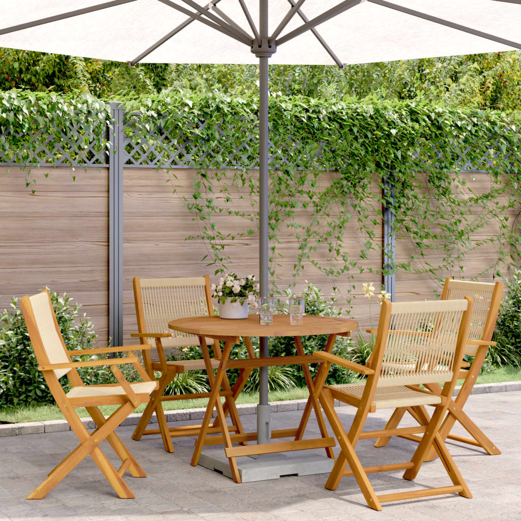 vidaXL 3-delige Bistroset polypropeen en massief hout zwart