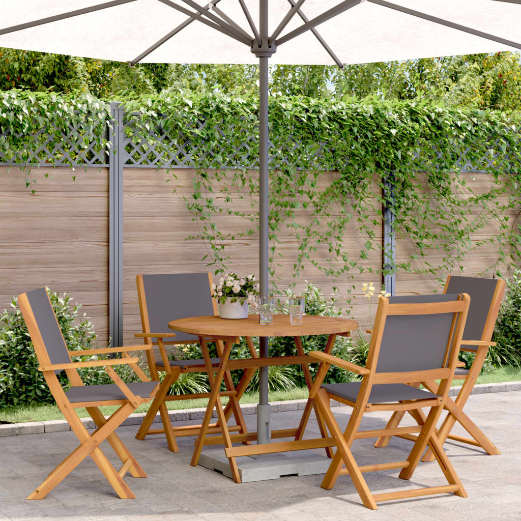 vidaXL 3-delige Bistroset stof en massief hout crèmewit