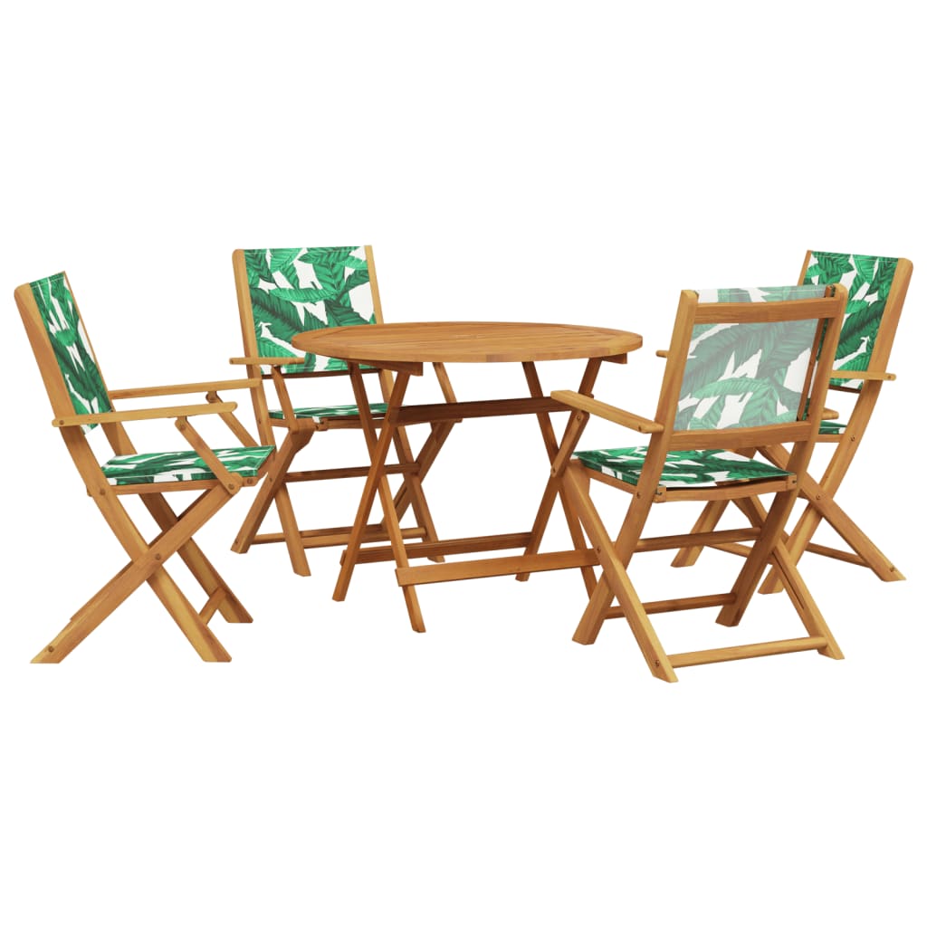 vidaXL 3-delige Bistroset stof en massief hout crèmewit