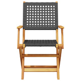 vidaXL 3-delige Bistroset poly rattan en massief hout zwart