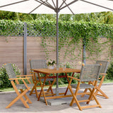 vidaXL 3-delige Bistroset poly rattan en massief hout zwart