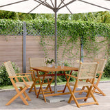 vidaXL 3-delige Bistroset poly rattan en massief hout zwart