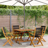 vidaXL 3-delige Bistroset polypropeen en massief hout zwart