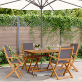 vidaXL 3-delige Bistroset stof en massief hout crèmewit