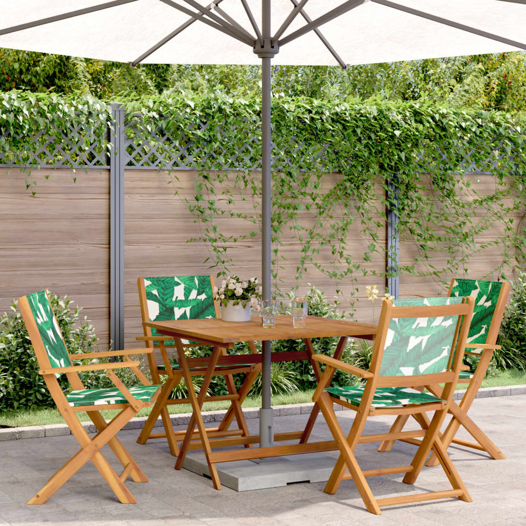 vidaXL 3-delige Bistroset stof en massief hout crèmewit
