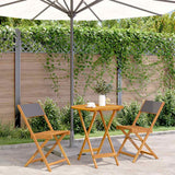 vidaXL 3-Piece Bistro Set Fabric and Solid Wood Cream