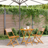 vidaXL 3-Piece Bistro Set Fabric and Solid Wood Cream