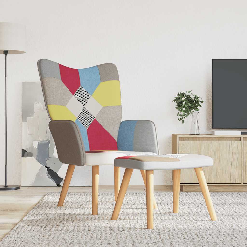 vidaXL Recliner patchwork fabric
