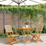 vidaXL 3-delige Bistroset poly rattan en massief hout zwart