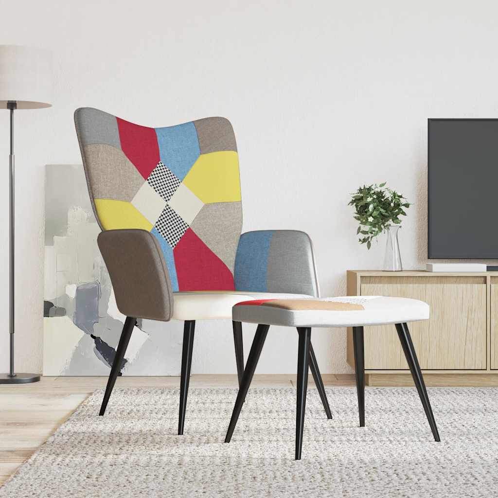 vidaXL Relaxstoel patchwork stof