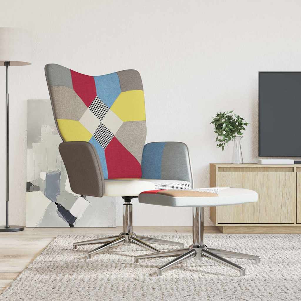 vidaXL Recliner patchwork fabric