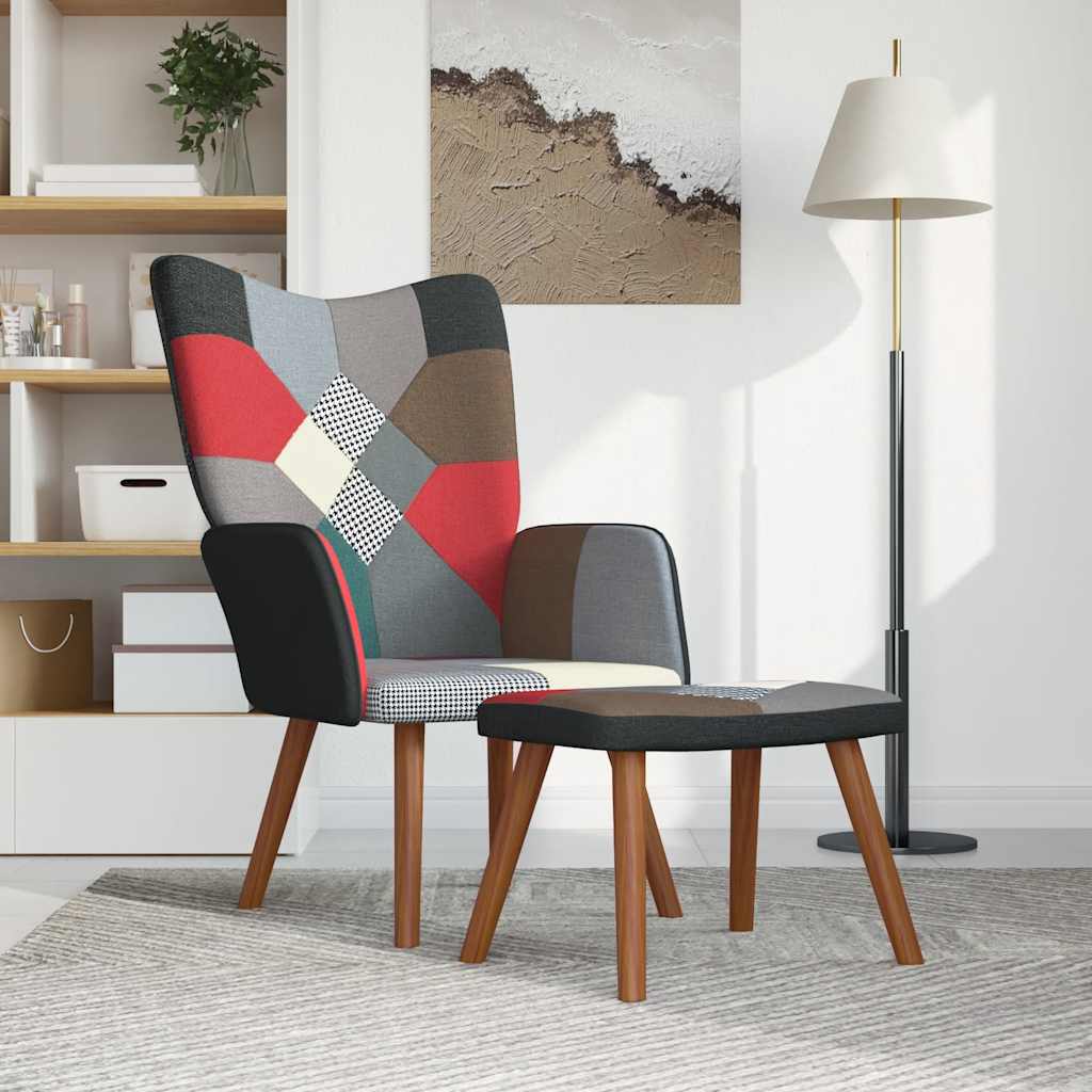 vidaXL Recliner patchwork fabric