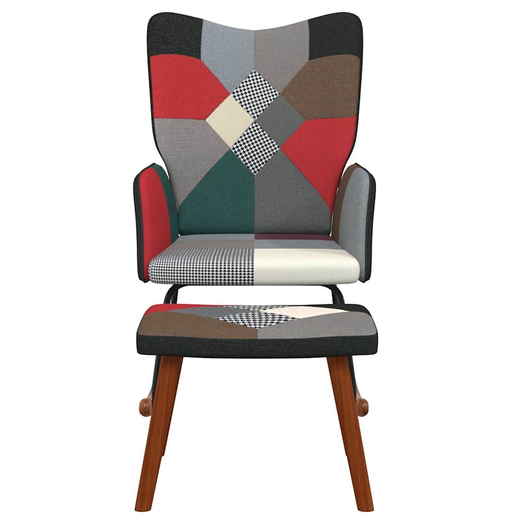 vidaXL Rocking Chair patchwork fabric