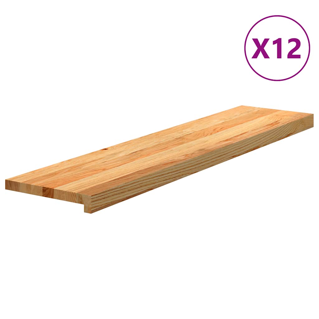 vidaXL Traptreden 4 st 70x25x2 cm onbehandeld massief eikenhout
