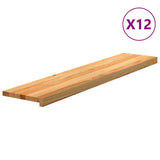 vidaXL Traptreden 4 st 70x25x2 cm onbehandeld massief eikenhout