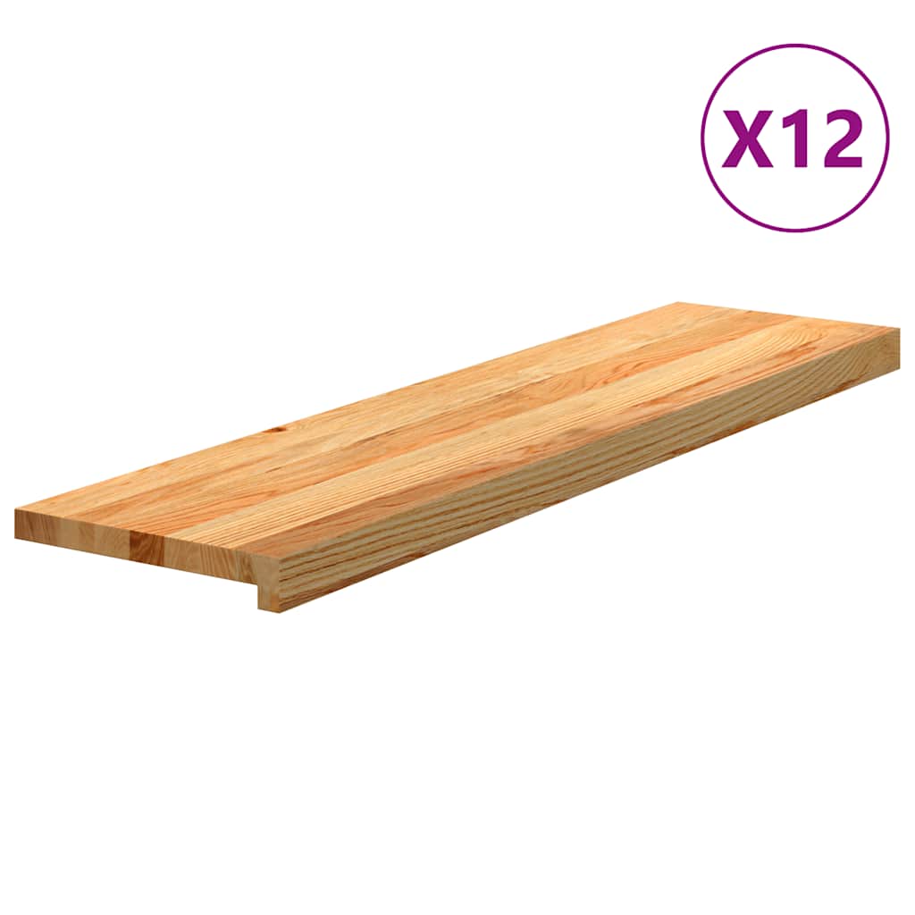 vidaXL Traptreden 4 st 70x25x2 cm onbehandeld massief eikenhout