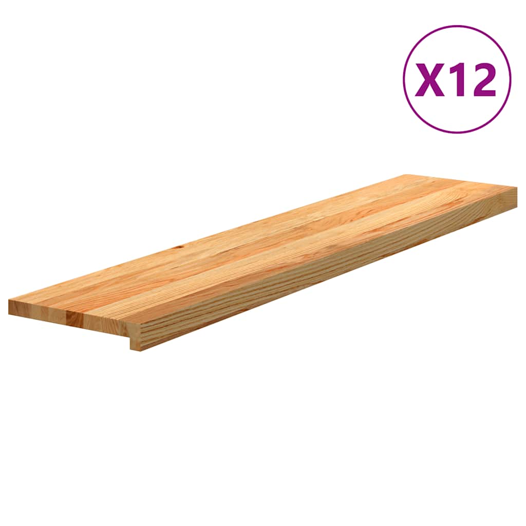 vidaXL Traptreden 4 st 70x25x2 cm onbehandeld massief eikenhout