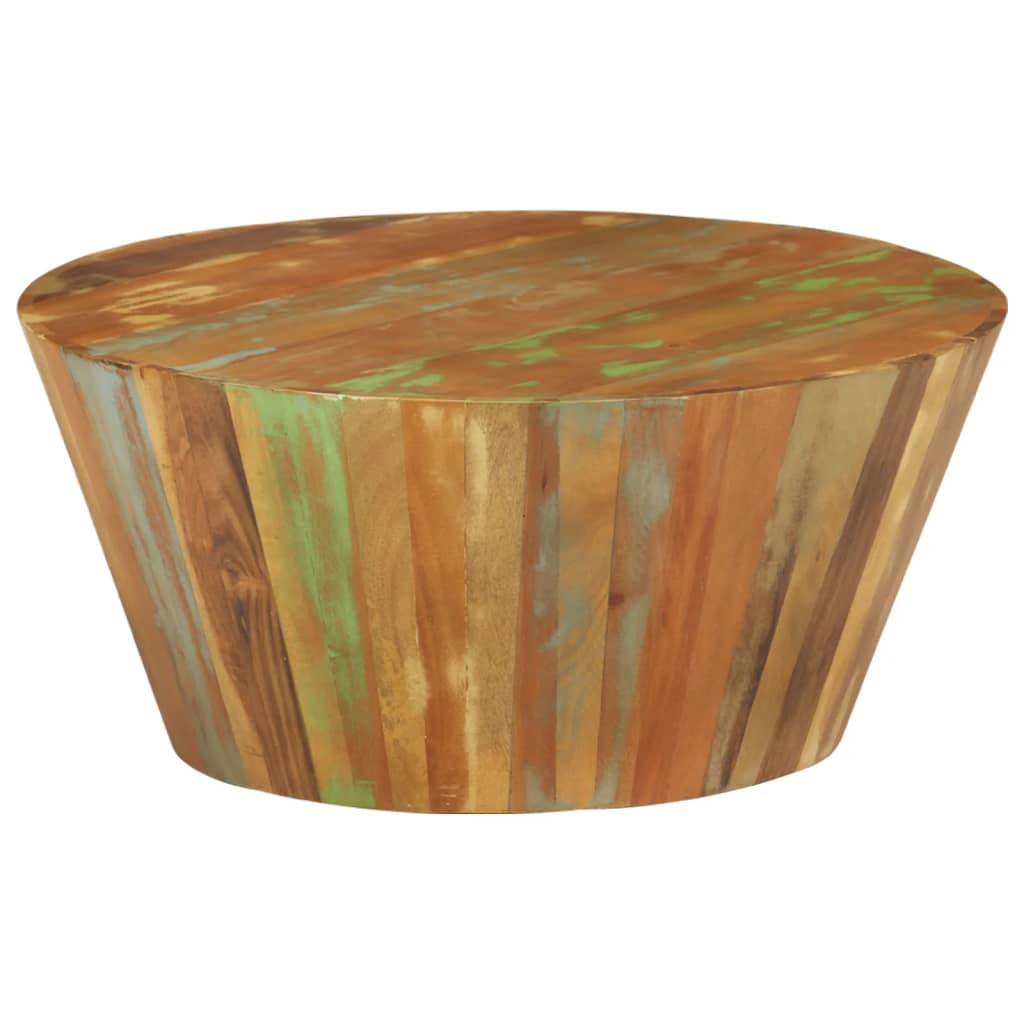 vidaXL Salontafel Ø65x31 cm massief gerecycled hout