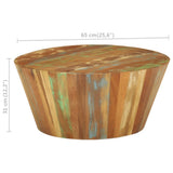 vidaXL Salontafel Ø65x31 cm massief gerecycled hout