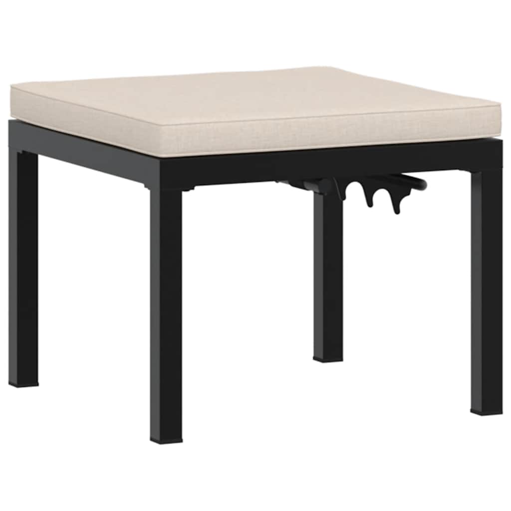 vidaXL 4-delige Loungeset met kussens gepoedercoat staal zwart